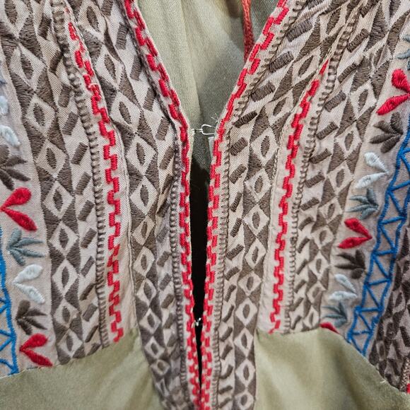 Raga [Sample] Blouse Tank Top Open Front Flowy Beige Size Small - Picture 6 of 8